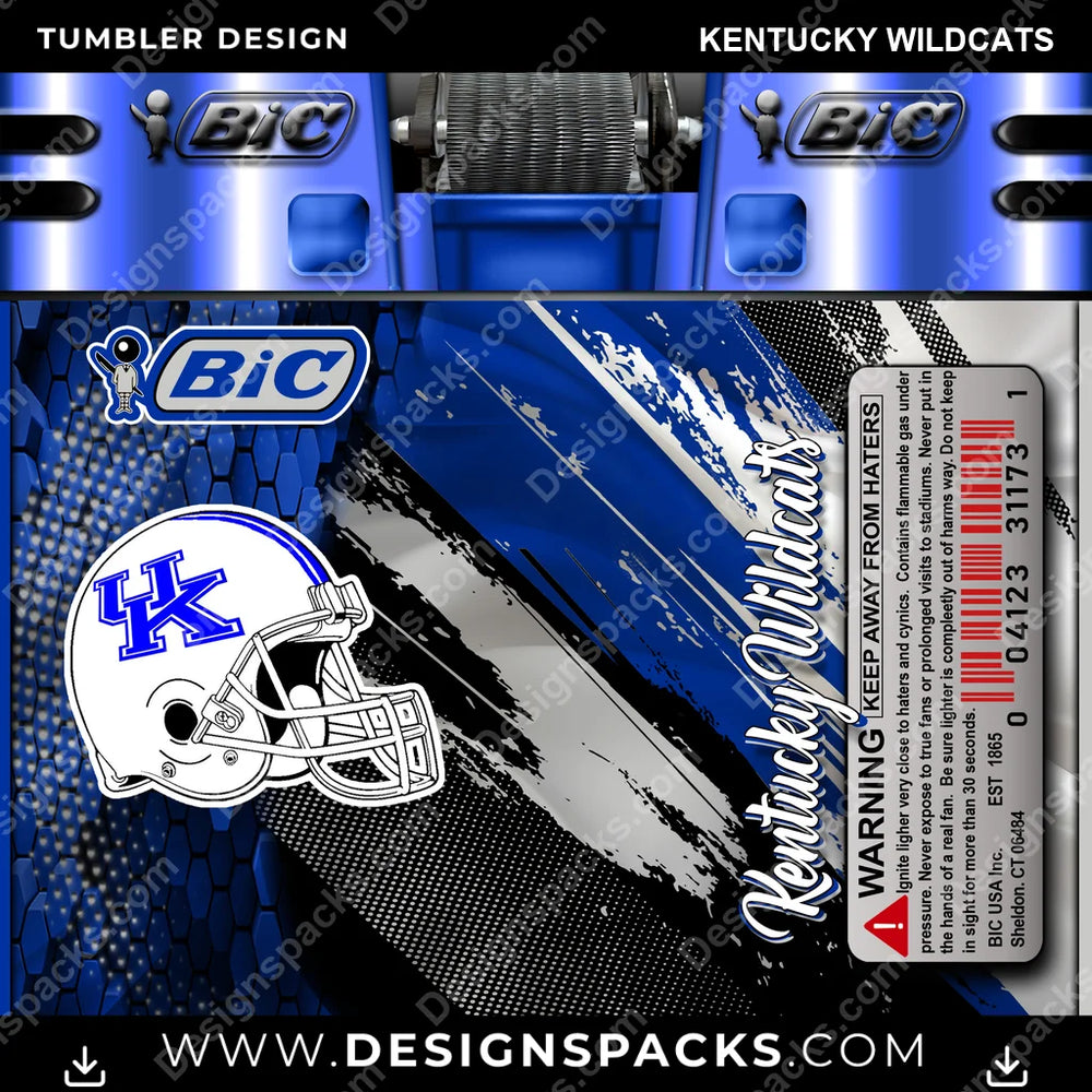 College Sport BIC Lighter Kentucky Wildcats NCAA College Sport Tumbler Digital Wrap Design Download