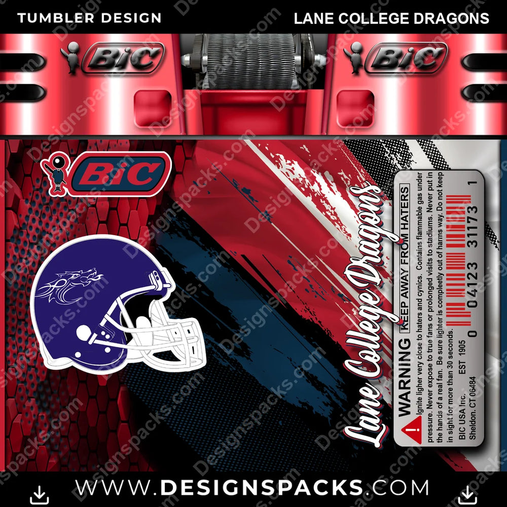 College Sport BIC Lighter Lane College Dragons NCAA College Sport Tumbler Digital Wrap Design Download