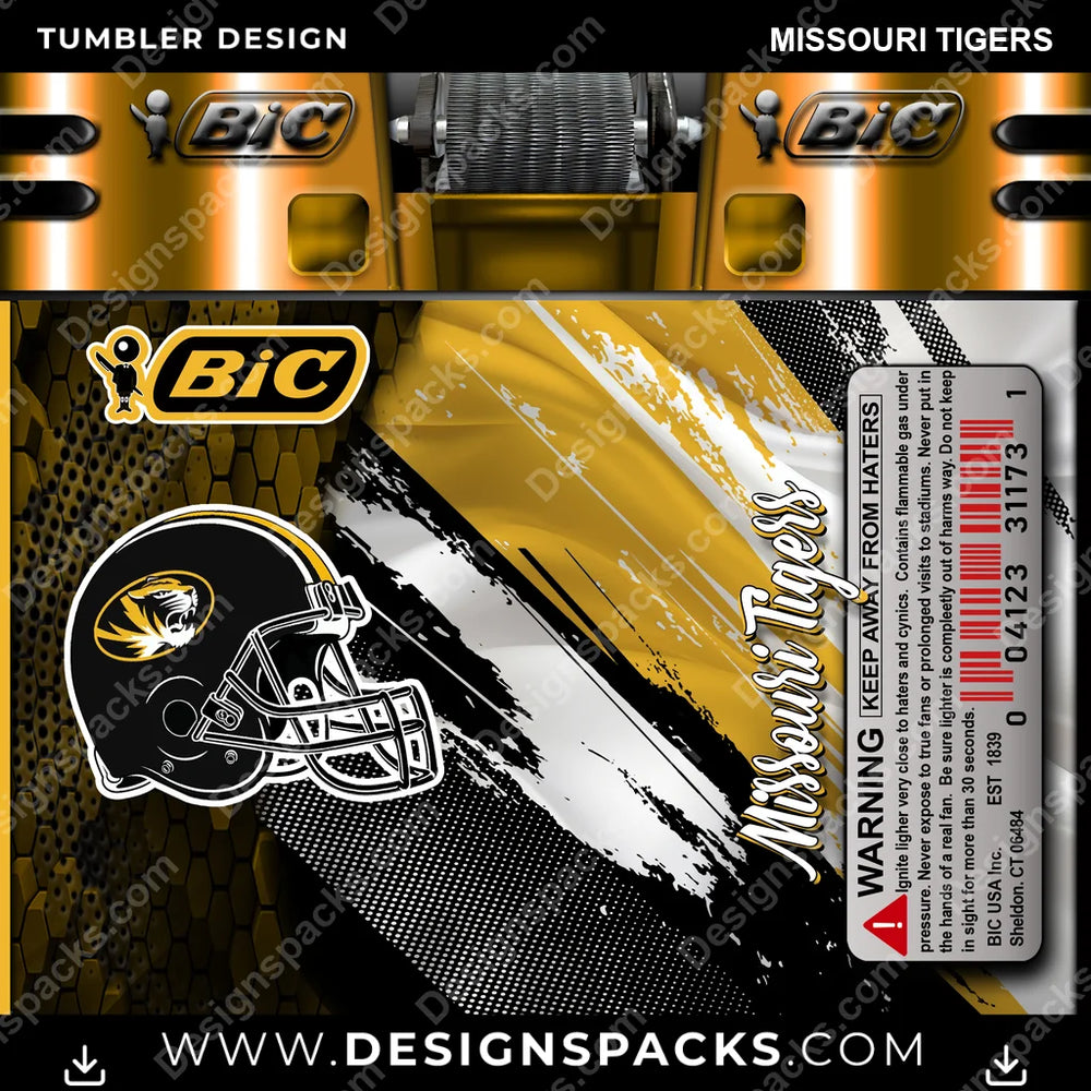 College Sport BIC Lighter Missouri Tigers NCAA College Sport Tumbler Digital Wrap Design Download