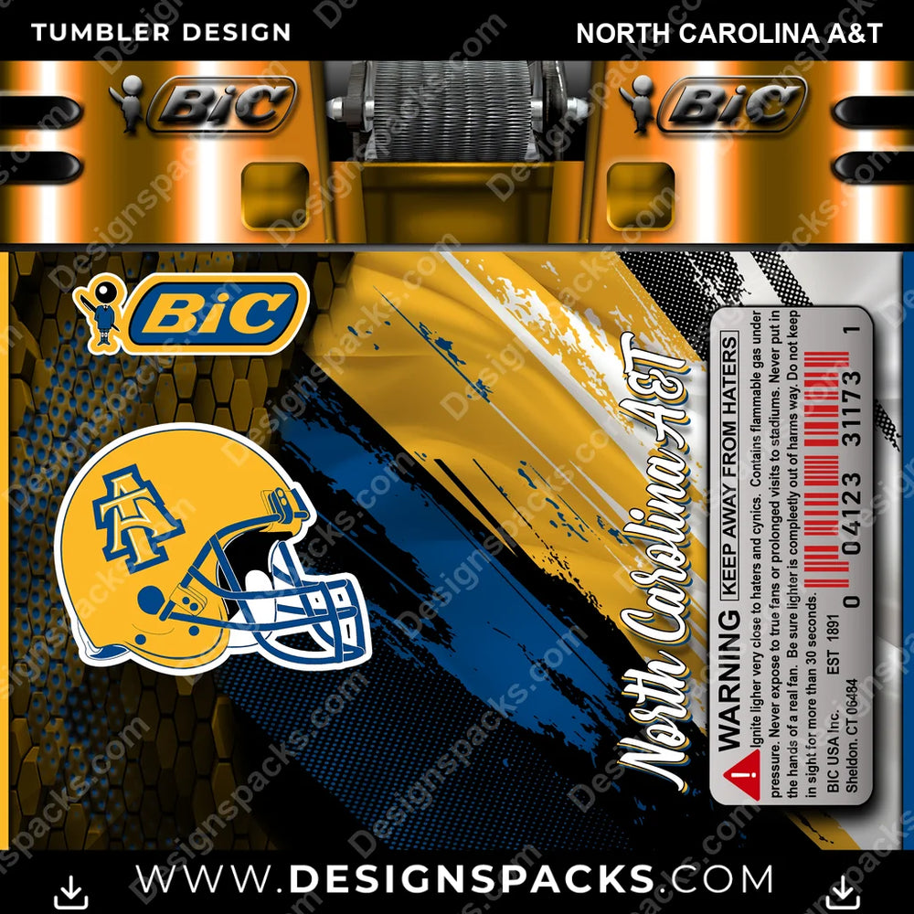 College Sport BIC Lighter North Carolina A&T NCAA College Sport Tumbler Digital Wrap Design Download