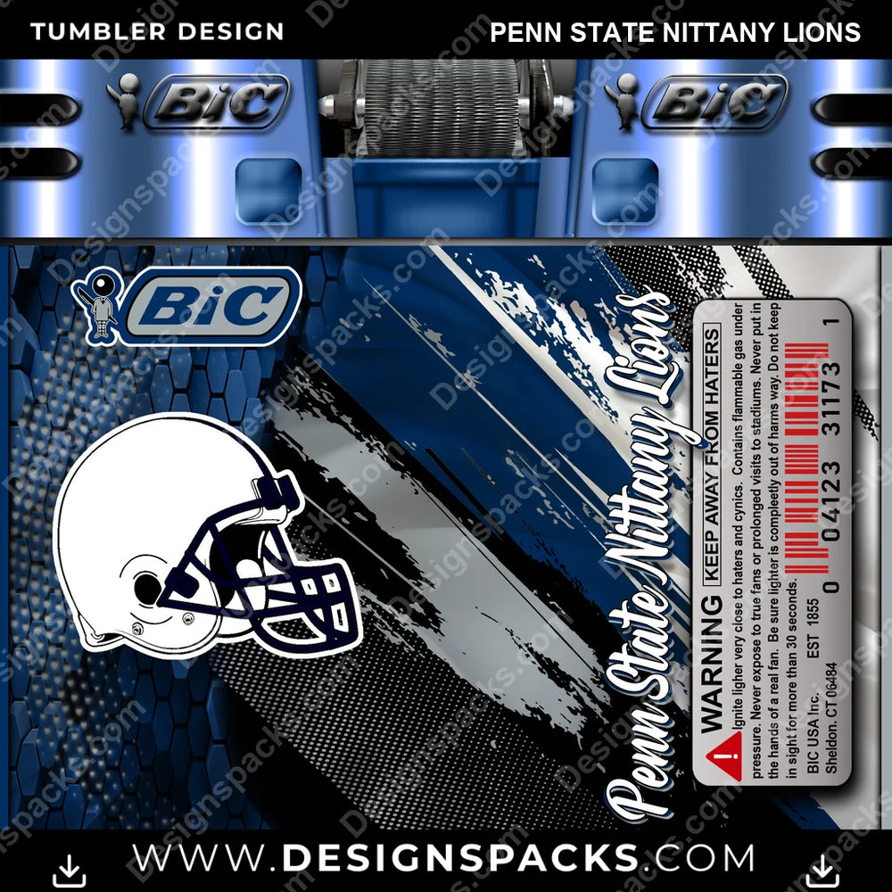 College Sport BIC Lighter Penn State Nittany Lions NCAA College Sport Tumbler Digital Wrap Design Download
