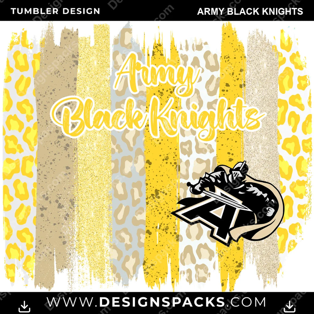 College Sport Brush Strokes Army Black Knights NCAA College Sport Tumbler Digital Wrap Design Download