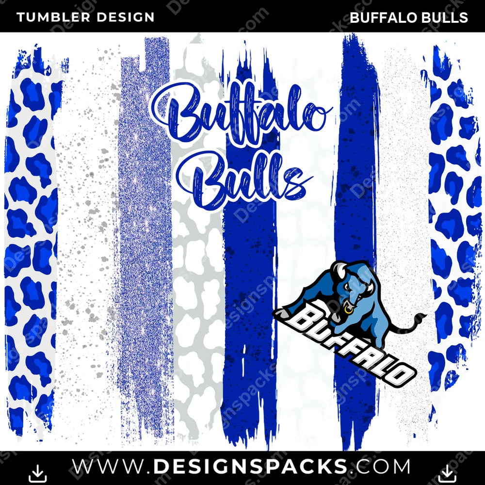 College Sport Brush Strokes Buffalo Bulls NCAA College Sport Tumbler Digital Wrap Design Download