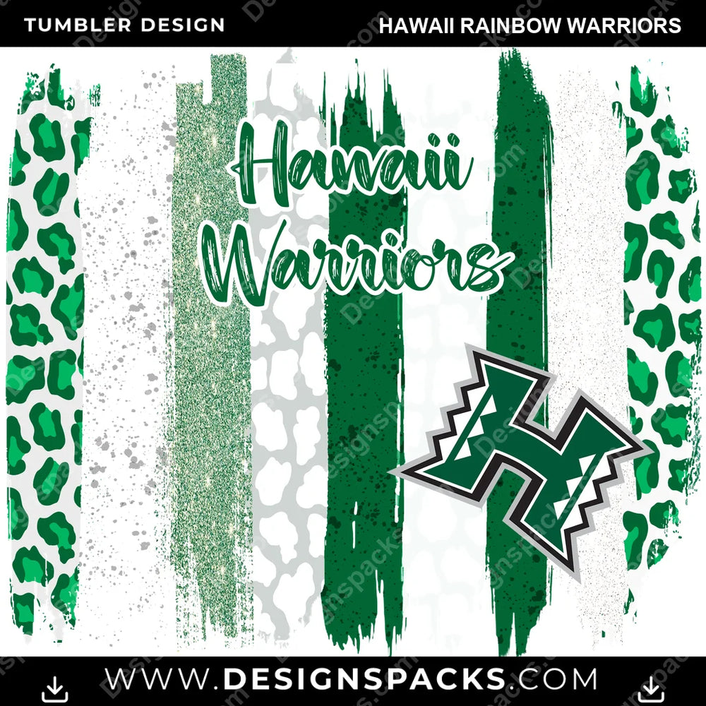 College Sport Brush Strokes Hawaii Rainbow Warriors NCAA College Sport Tumbler Digital Wrap Design Download