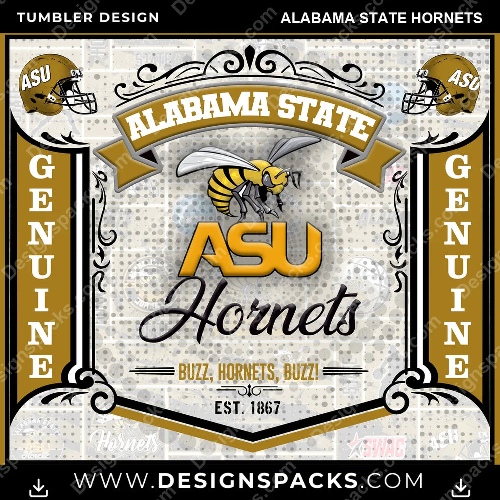 College Sport Bud Alabama State Hornets NCAA College Sport Tumbler Digital Wrap Design Download