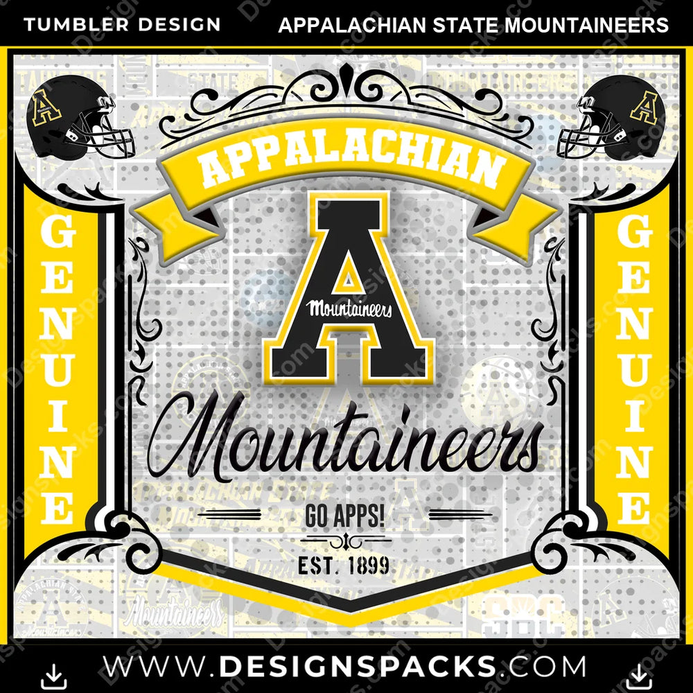 College Sport Bud Appalachian State Mountaineers NCAA College Sport Tumbler Digital Wrap Design Download