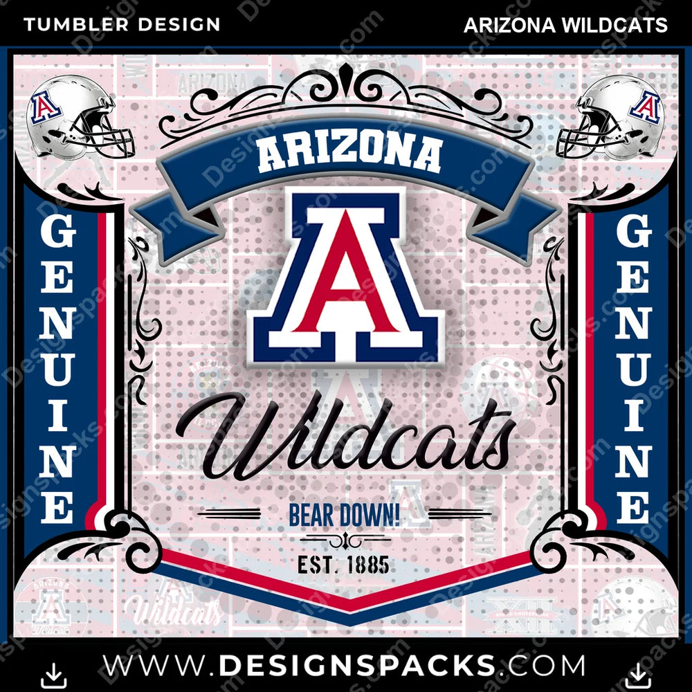 College Sport Bud Arizona Wildcats NCAA College Sport Tumbler Digital Wrap Design Download
