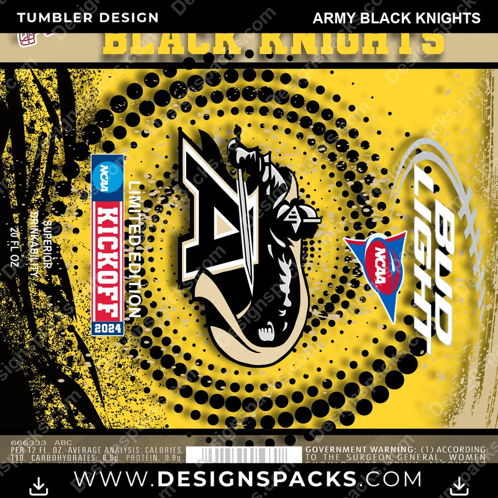 College Sport Bud Army Black Knights NCAA College Sport Tumbler Digital Wrap Design Download