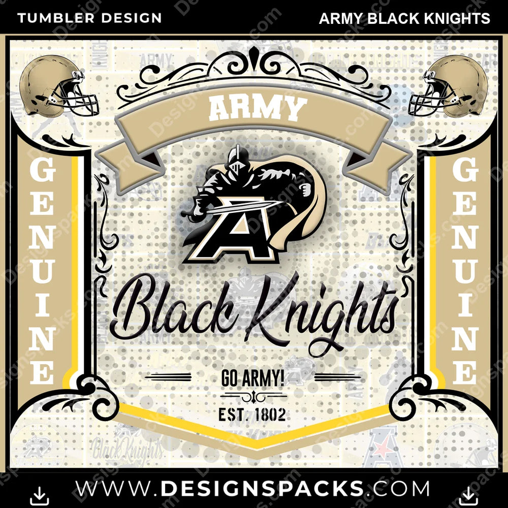 College Sport Bud Army Black Knights NCAA College Sport Tumbler Digital Wrap Design Download