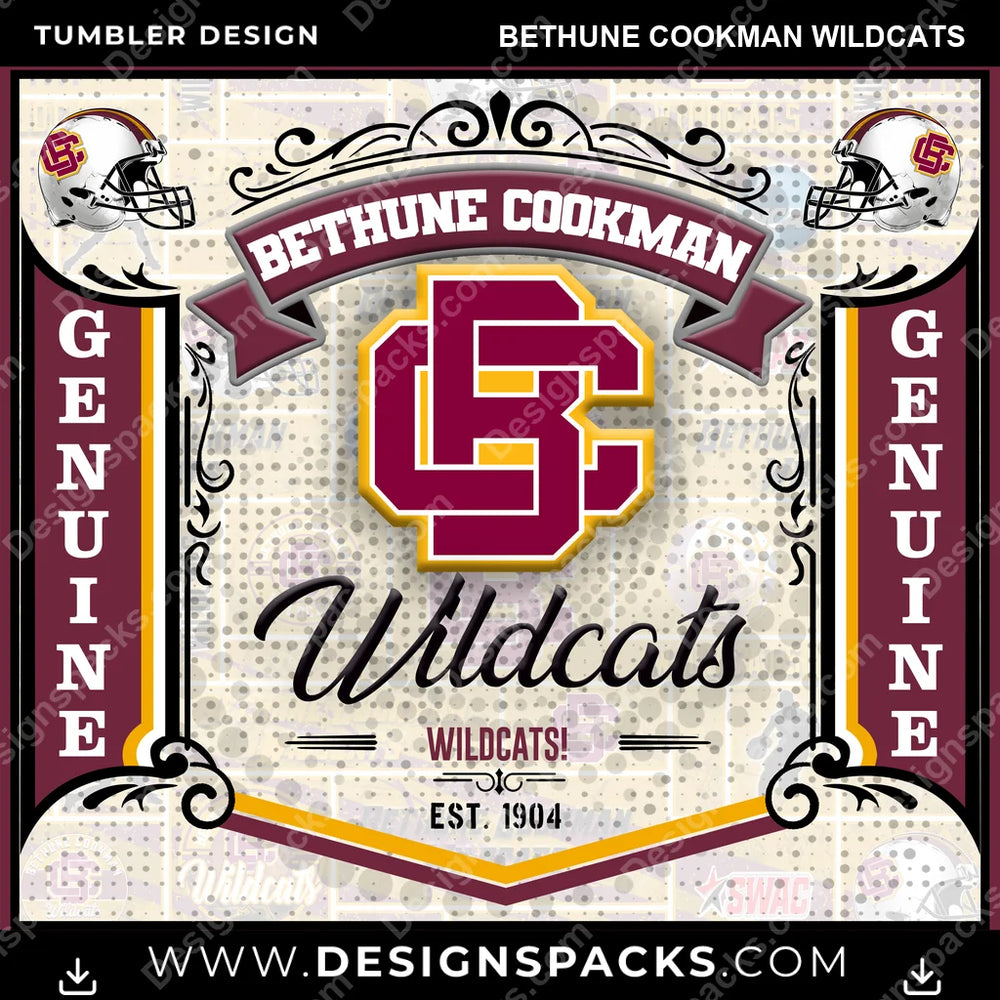 College Sport Bud Bethune Cookman Wildcats NCAA College Sport Tumbler Digital Wrap Design Download