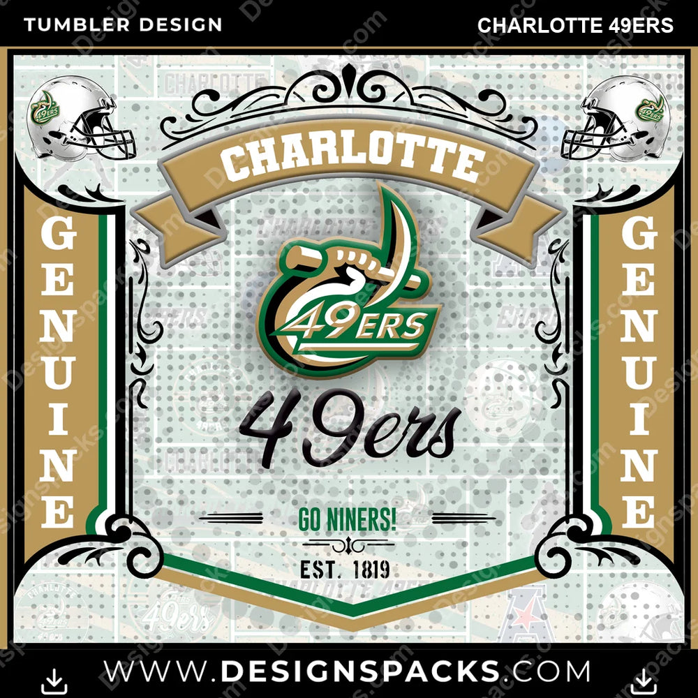 College Sport Bud Charlotte 49ers NCAA College Sport Tumbler Digital Wrap Design Download
