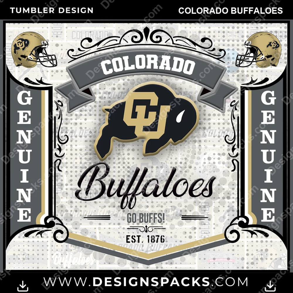 College Sport Bud Colorado Buffaloes NCAA College Sport Tumbler Digital Wrap Design Download