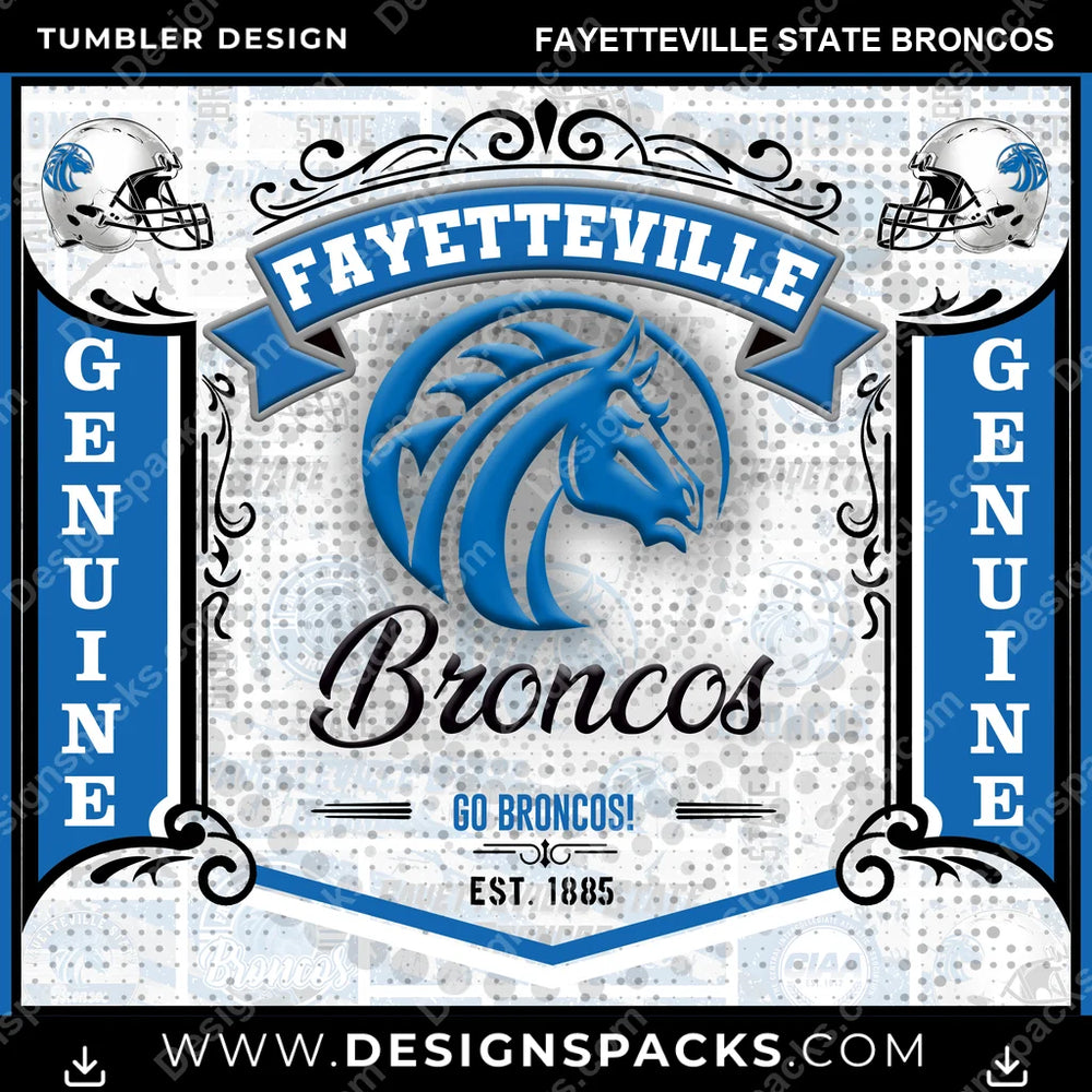 College Sport Bud Fayetteville State Broncos NCAA College Sport Tumbler Digital Wrap Design Download