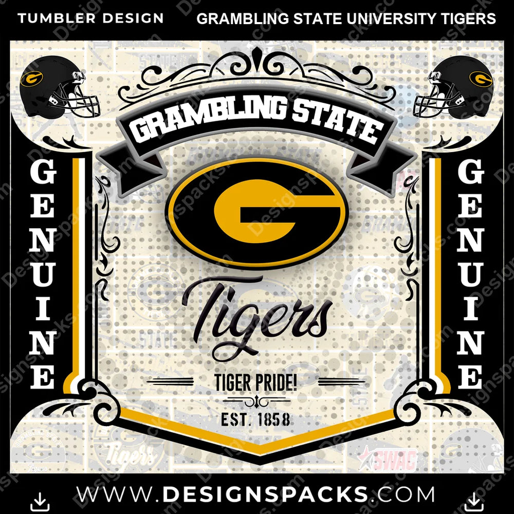 College Sport Bud Grambling State University Tigers NCAA College Sport Tumbler Digital Wrap Design Download