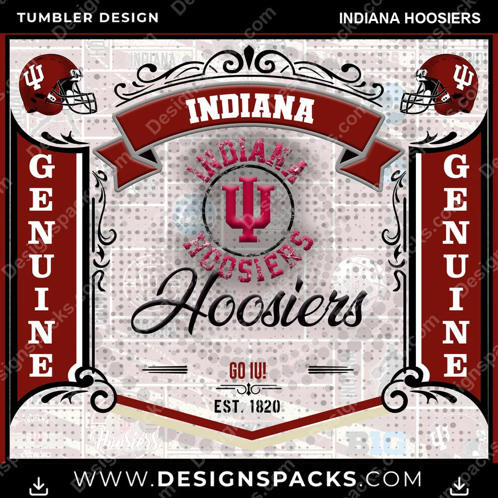 College Sport Bud Indiana Hoosiers NCAA College Sport Tumbler Digital Wrap Design Download