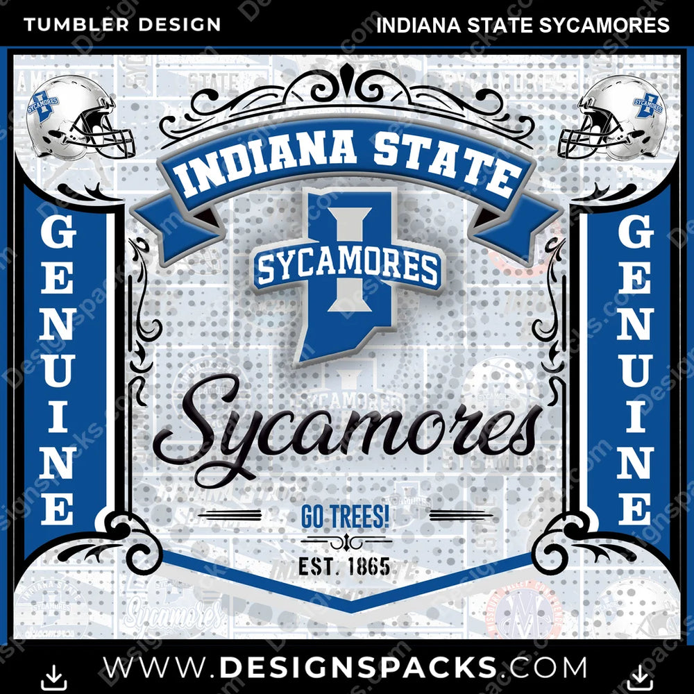 College Sport Bud Indiana State Sycamores NCAA College Sport Tumbler Digital Wrap Design Download