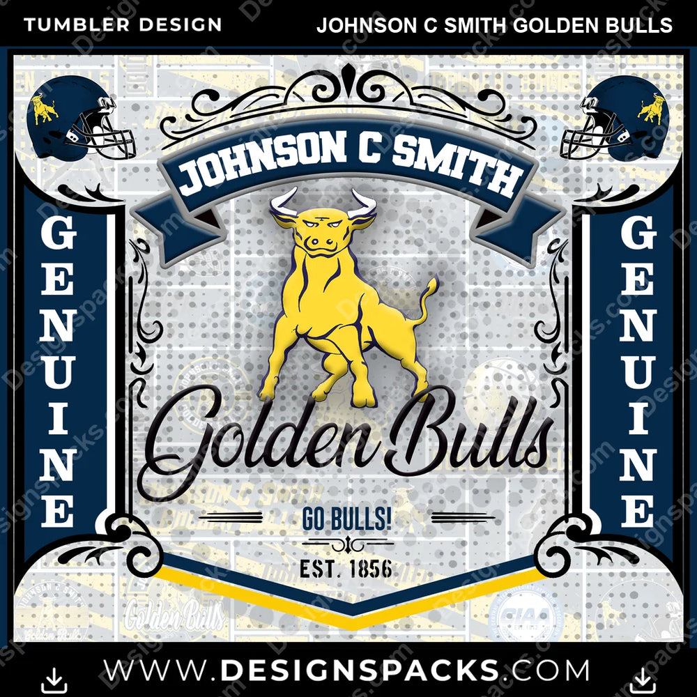 College Sport Bud Johnson C Smith Golden Bulls NCAA College Sport Tumbler Digital Wrap Design Download