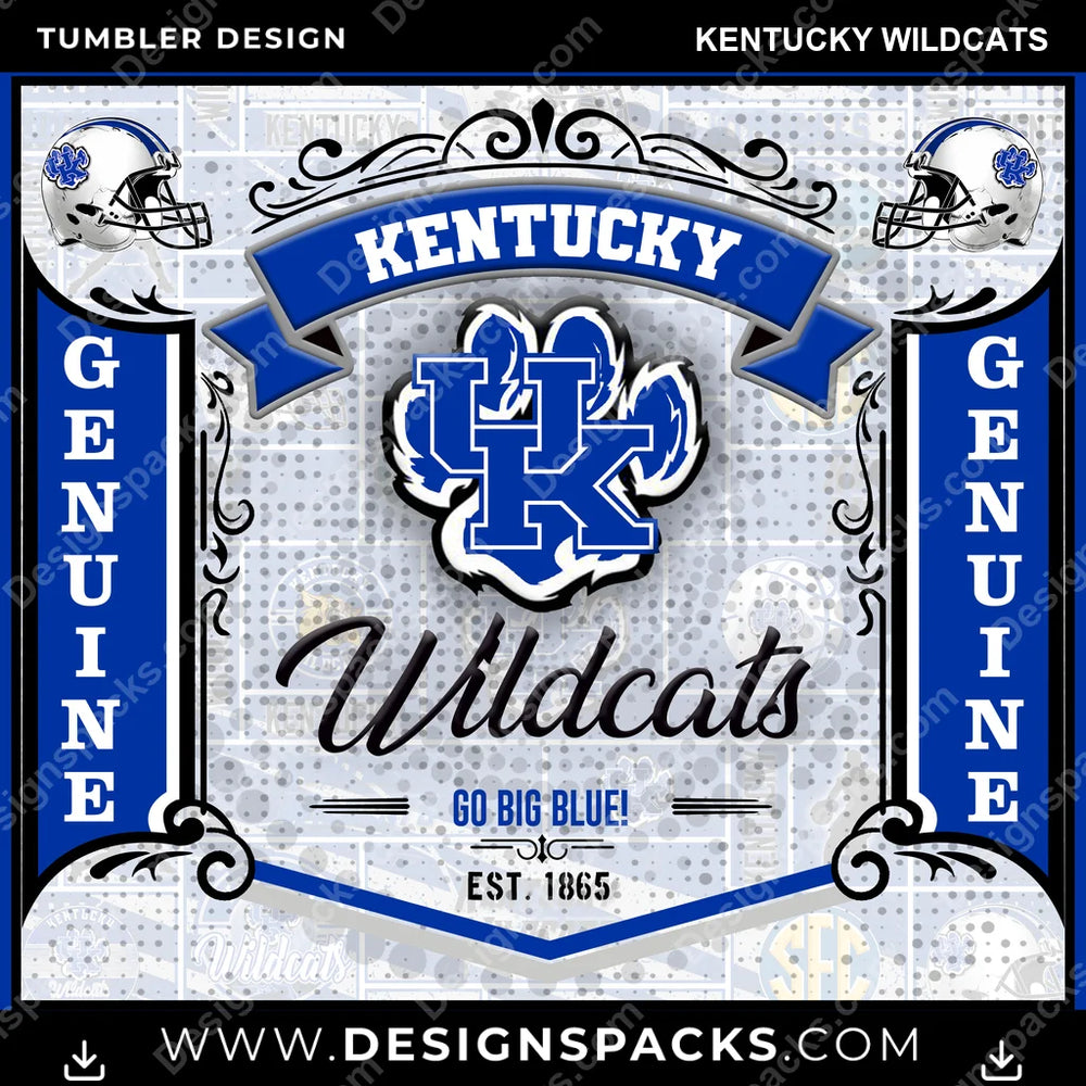College Sport Bud Kentucky Wildcats NCAA College Sport Tumbler Digital Wrap Design Download