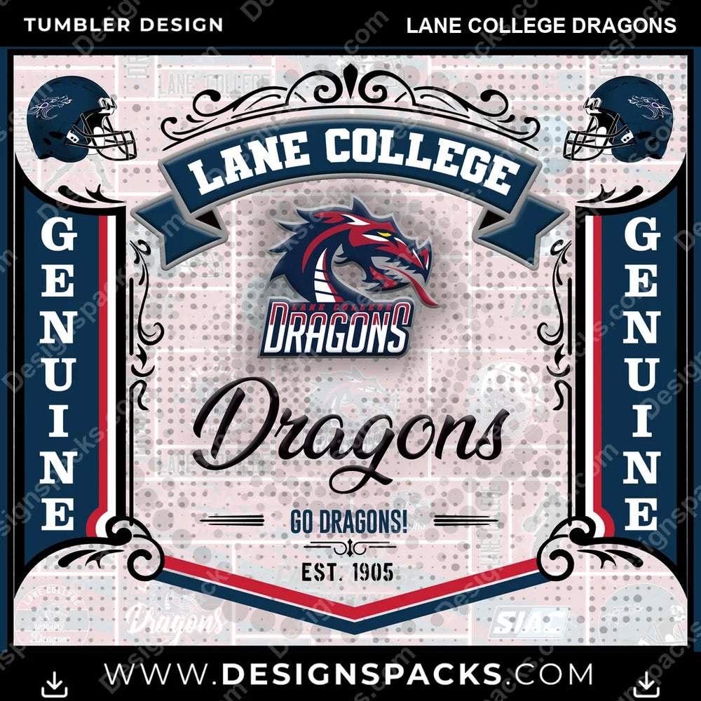 College Sport Bud Lane College Dragons NCAA College Sport Tumbler Digital Wrap Design Download