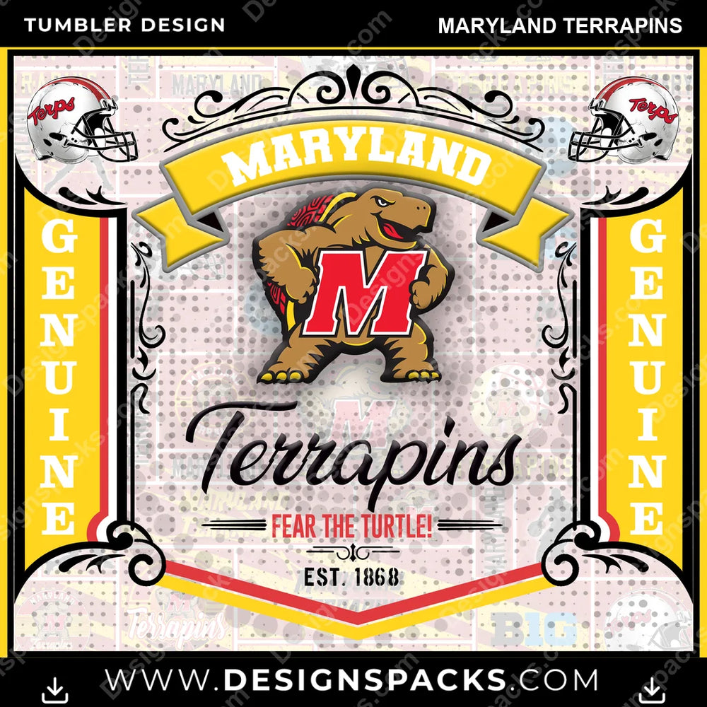 College Sport Bud Maryland Terrapins NCAA College Sport Tumbler Digital Wrap Design Download