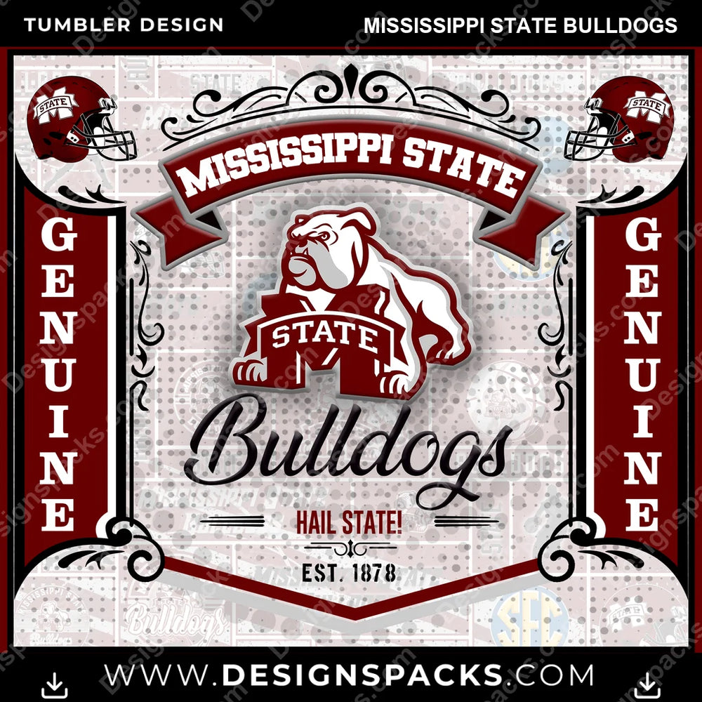 College Sport Bud Mississippi State Bulldogs NCAA College Sport Tumbler Digital Wrap Design Download
