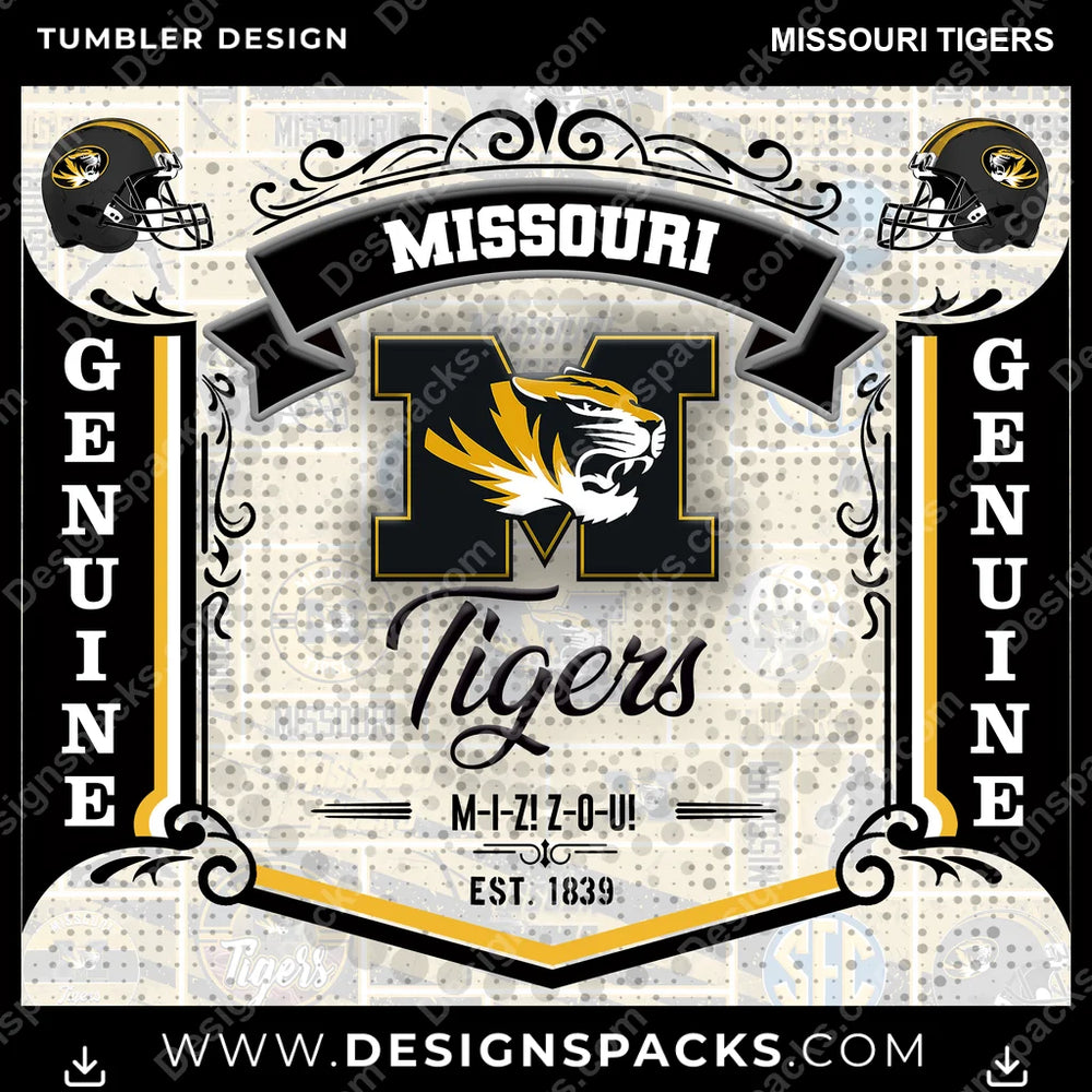 College Sport Bud Missouri Tigers NCAA College Sport Tumbler Digital Wrap Design Download