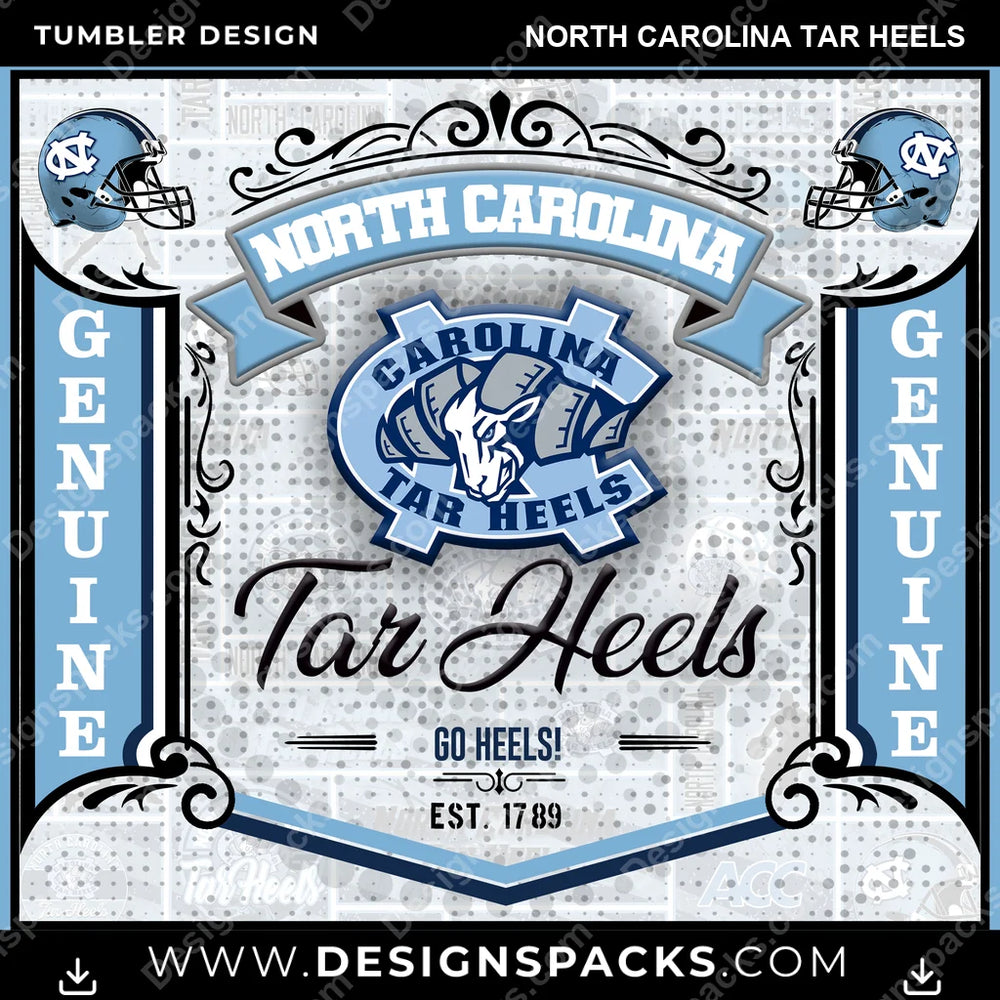 College Sport Bud North Carolina Tar Heels NCAA College Sport Tumbler Digital Wrap Design Download