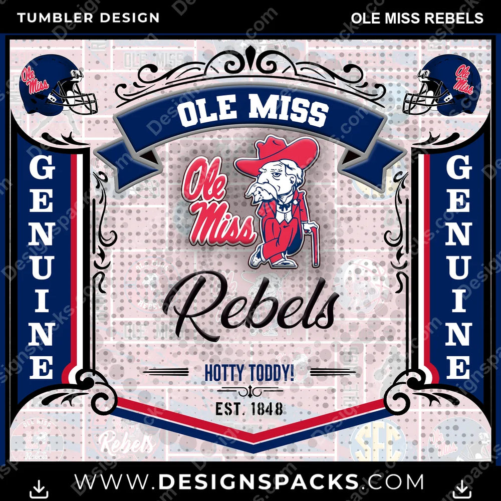 College Sport Bud Ole Miss Rebels NCAA College Sport Tumbler Digital Wrap Design Download