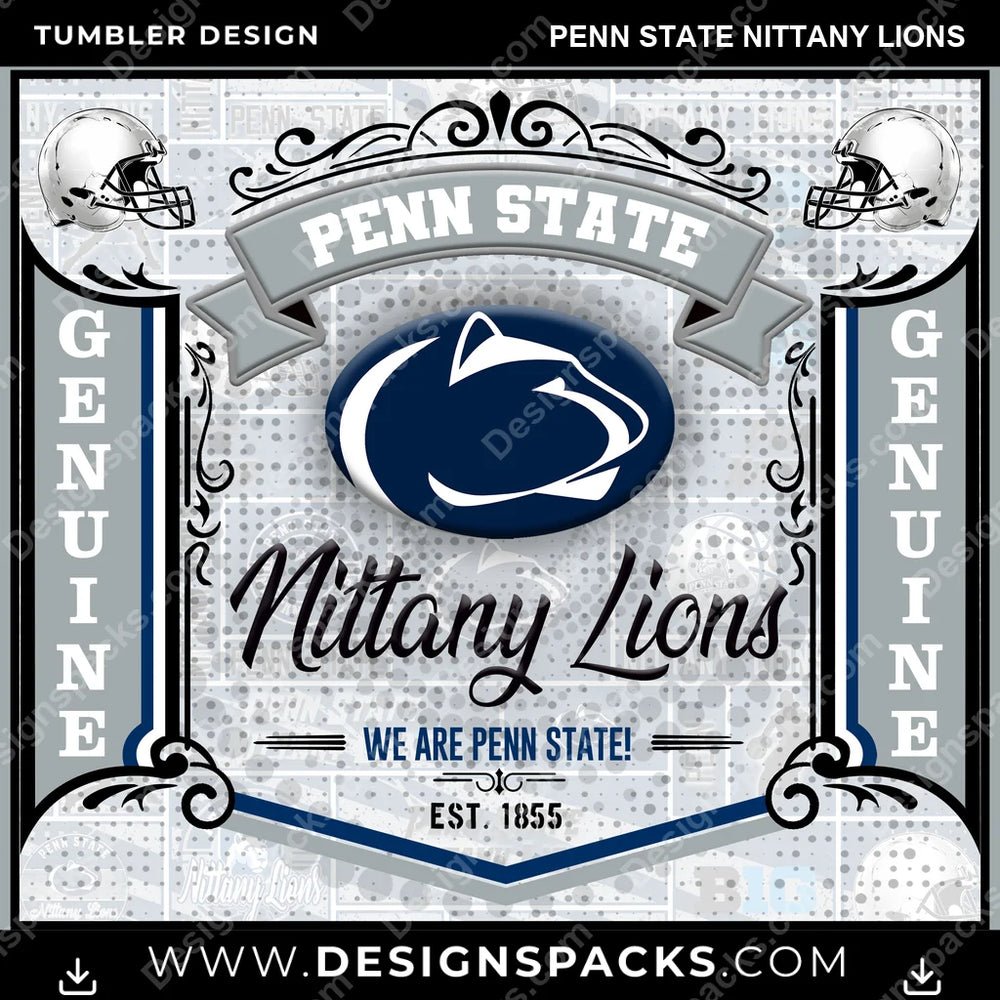 College Sport Bud Penn State Nittany Lions NCAA College Sport Tumbler Digital Wrap Design Download