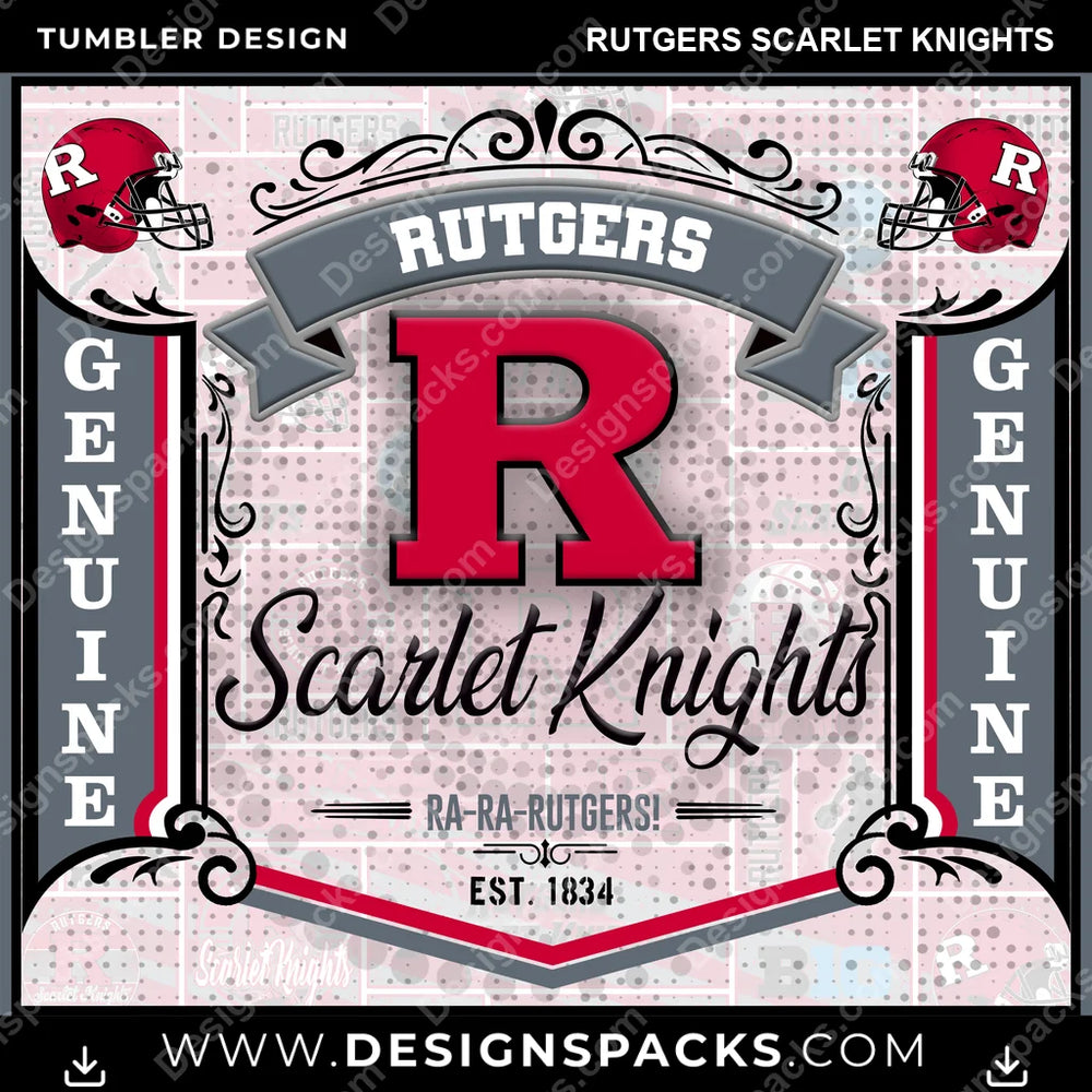 College Sport Bud Rutgers Scarlet Knights NCAA College Sport Tumbler Digital Wrap Design Download