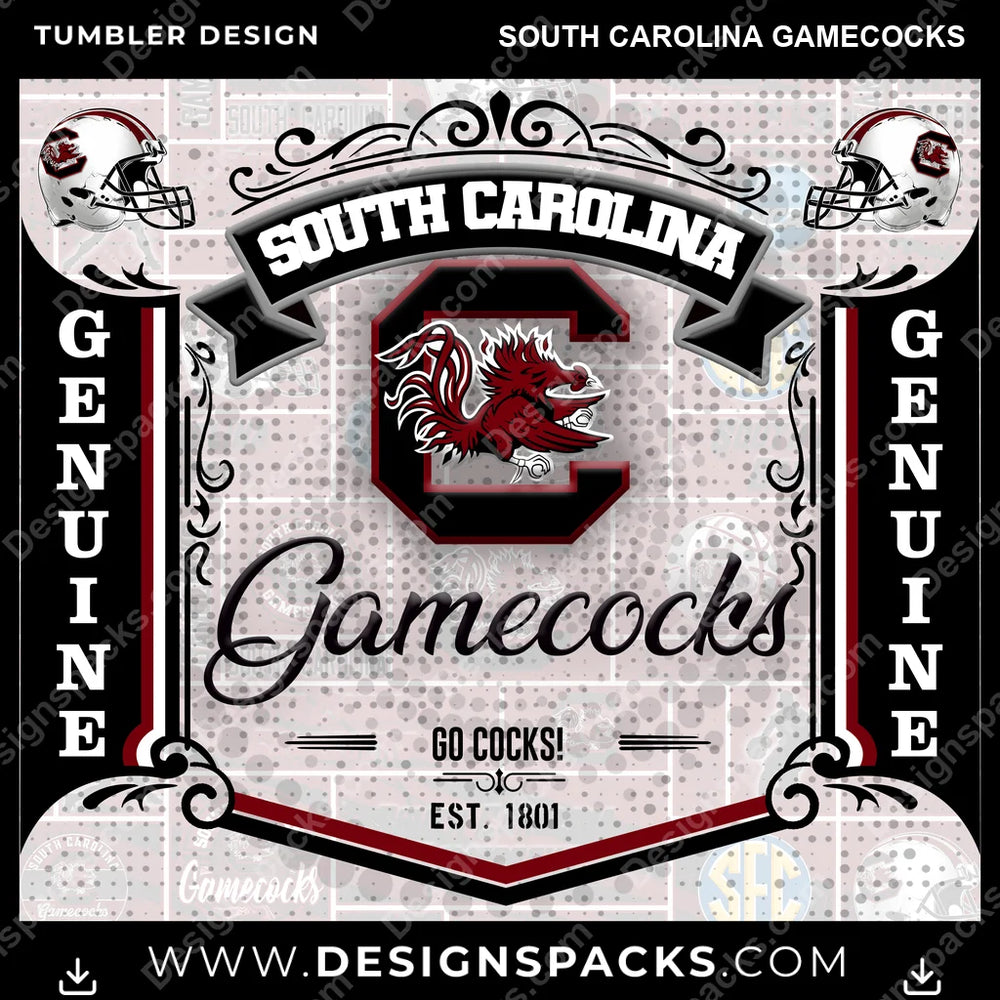 College Sport Bud South Carolina Gamecocks NCAA College Sport Tumbler Digital Wrap Design Download