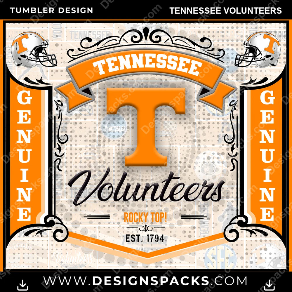 College Sport Bud Tennessee Volunteers NCAA Tumbler Digital Wrap Design Download