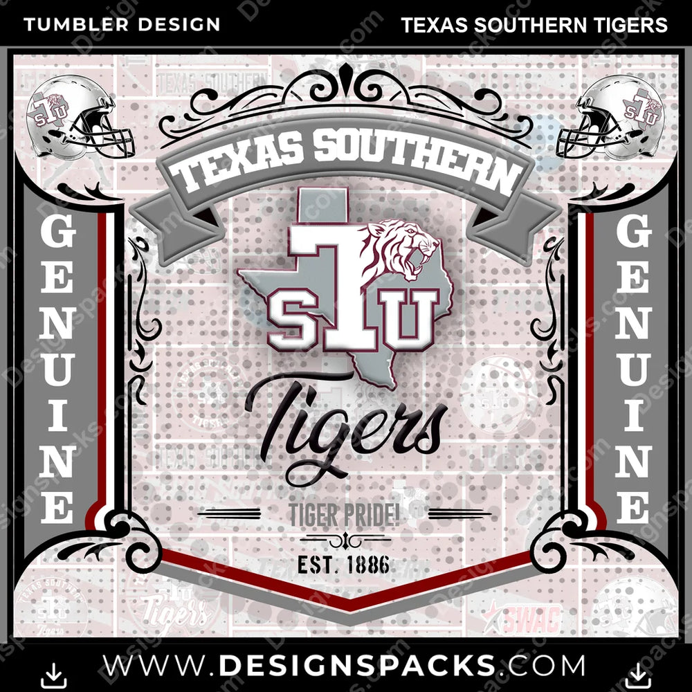 College Sport Bud Texas Southern Tigers NCAA College Sport Tumbler Digital Wrap Design Download