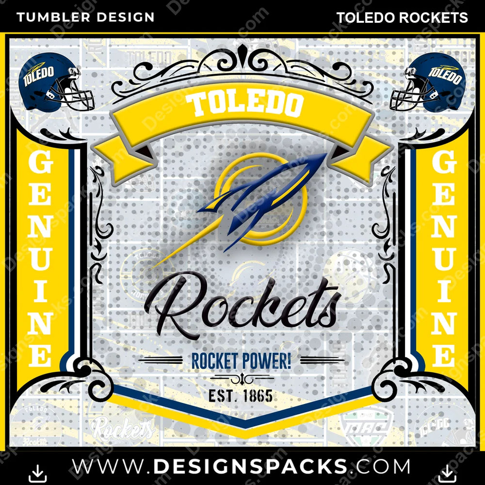 College Sport Bud Toledo Rockets NCAA College Sport Tumbler Digital Wrap Design Download