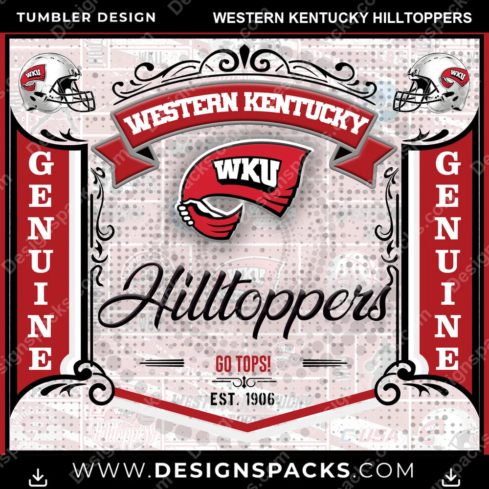 College Sport Bud Western Kentucky Hilltoppers NCAA College Sport Tumbler Digital Wrap Design Download