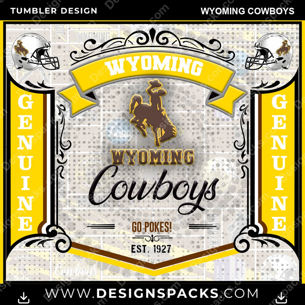 College Sport Bud Wyoming Cowboys NCAA College Sport Tumbler Digital Wrap Design Download