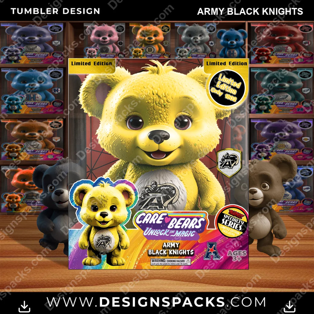 College Sport Care Bear Box Army Black Knights NCAA College Sport Tumbler Digital Wrap Design Download