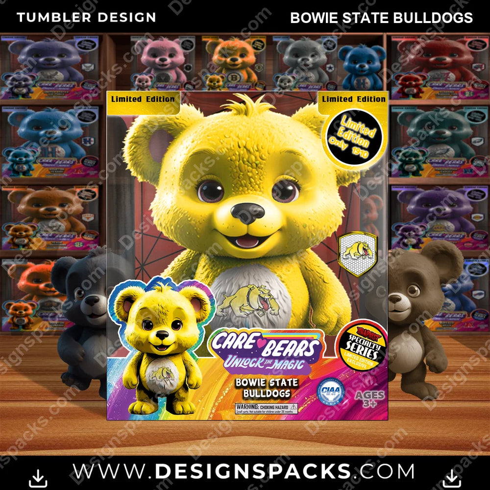 College Sport Care Bear Box Bowie State Bulldogs NCAA College Sport Tumbler Digital Wrap Design Download