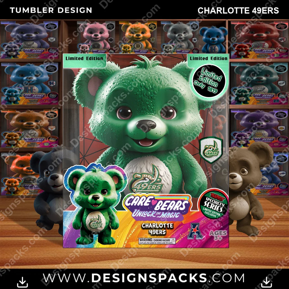 College Sport Care Bear Box Charlotte 49ers NCAA College Sport Tumbler Digital Wrap Design Download