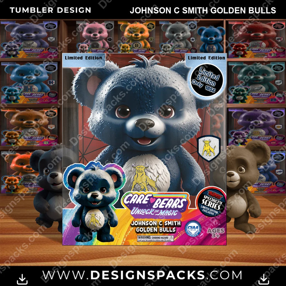 College Sport Care Bear Box Johnson C Smith Golden Bulls NCAA College Sport Tumbler Digital Wrap Design Download