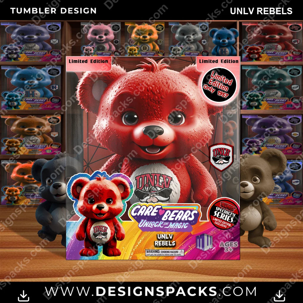 College Sport Care Bear Box UNLV Rebels NCAA College Sport Tumbler Digital Wrap Design Download