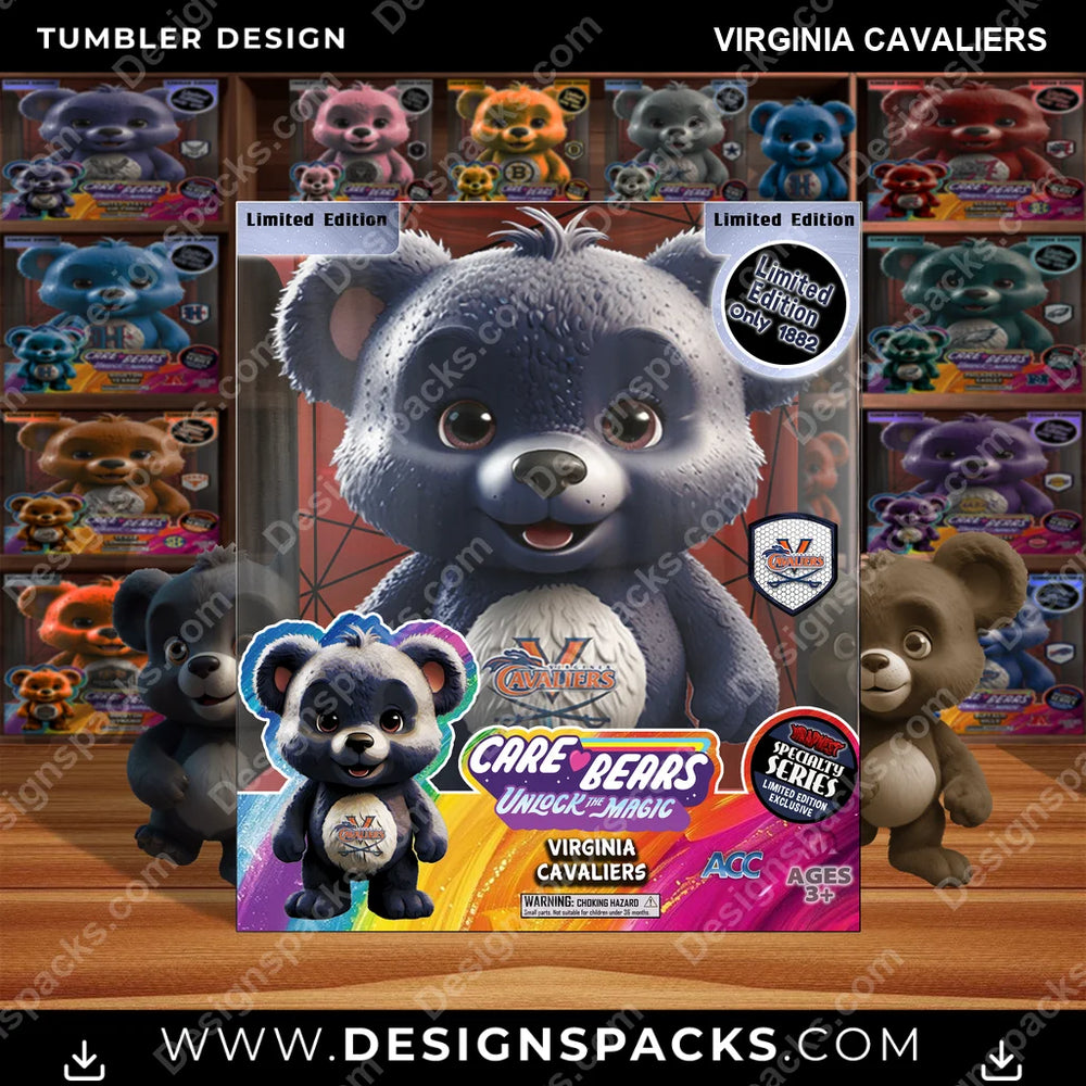 College Sport Care Bear Box Virginia Cavaliers NCAA College Sport Tumbler Digital Wrap Design Download