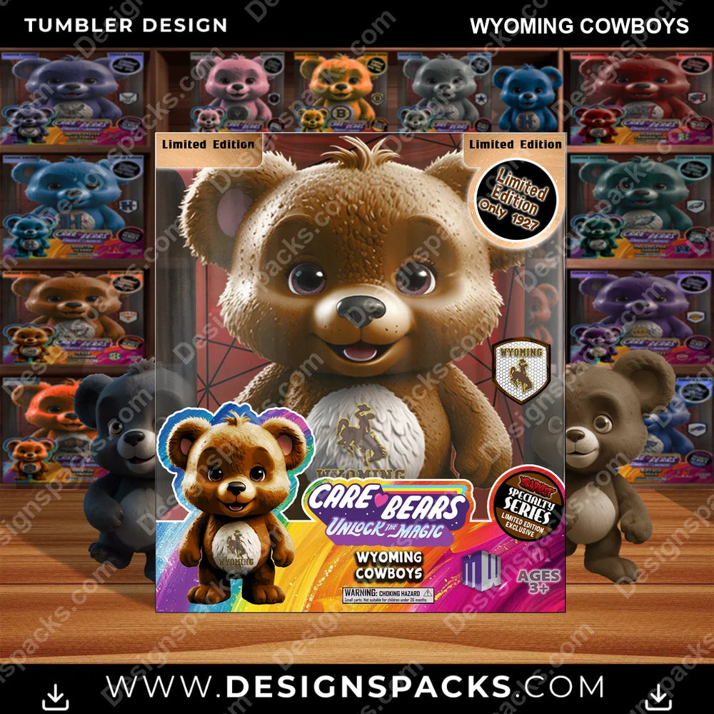 College Sport Care Bear Box Wyoming Cowboys NCAA College Sport Tumbler Digital Wrap Design Download