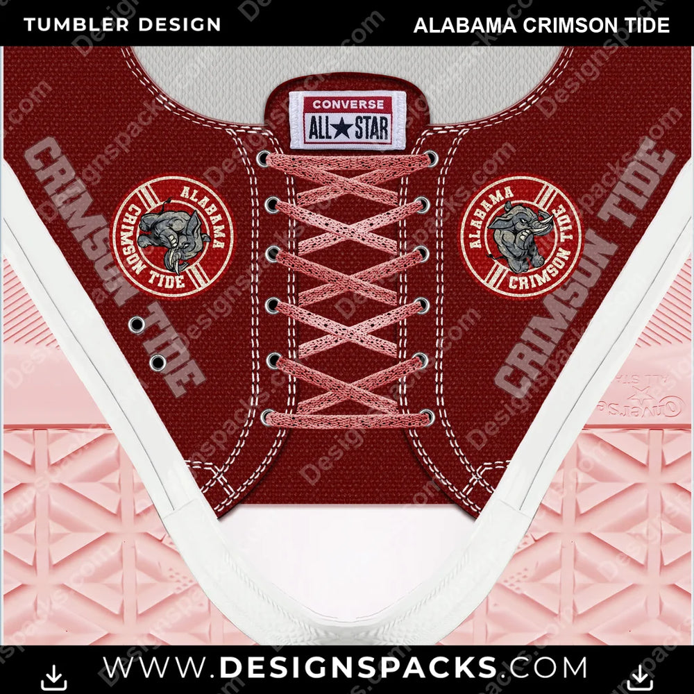 College Sport Converse Alabama Crimson Tide NCAA College Sport Tumbler Digital Wrap Design Download