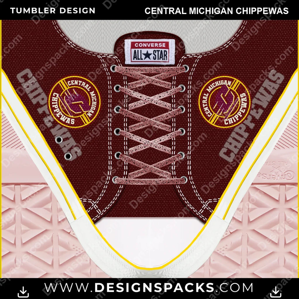 College Sport Converse Central Michigan Chippewas NCAA College Sport Tumbler Digital Wrap Design Download