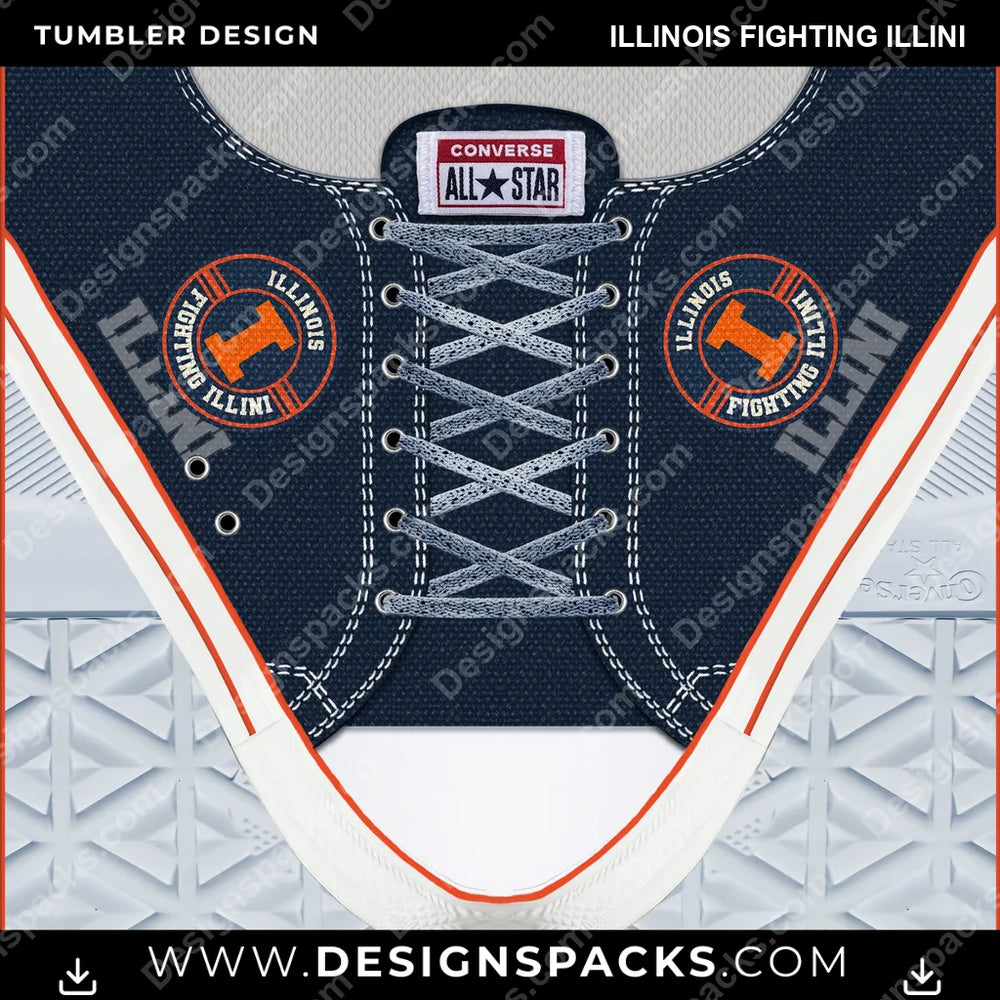 College Sport Converse Illinois Fighting Illini NCAA College Sport Tumbler Digital Wrap Design Download