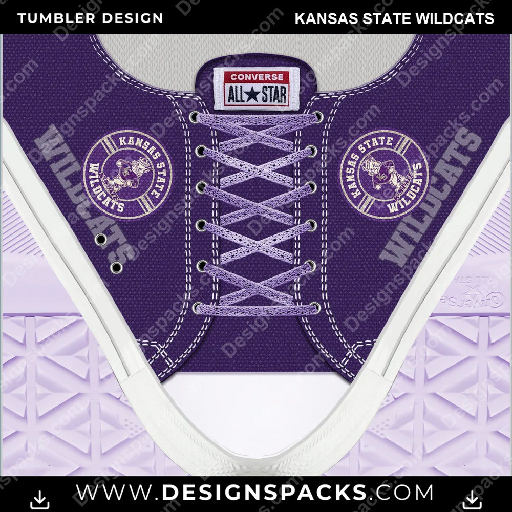 College Sport Converse Kansas State Wildcats NCAA College Sport Tumbler Digital Wrap Design Download