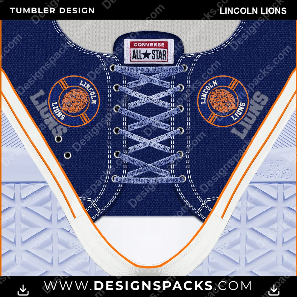 College Sport Converse Lincoln Lions NCAA College Sport Tumbler Digital Wrap Design Download