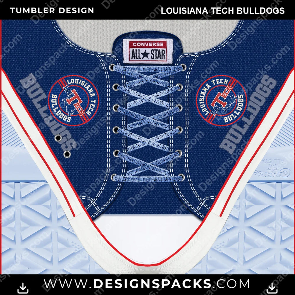 College Sport Converse Louisiana Tech Bulldogs NCAA College Sport Tumbler Digital Wrap Design Download