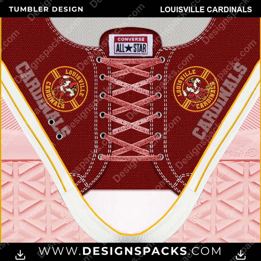 College Sport Converse Louisville Cardinals NCAA College Sport Tumbler Digital Wrap Design Download